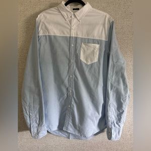 RYE regular white and blue button down shirt size L Tall